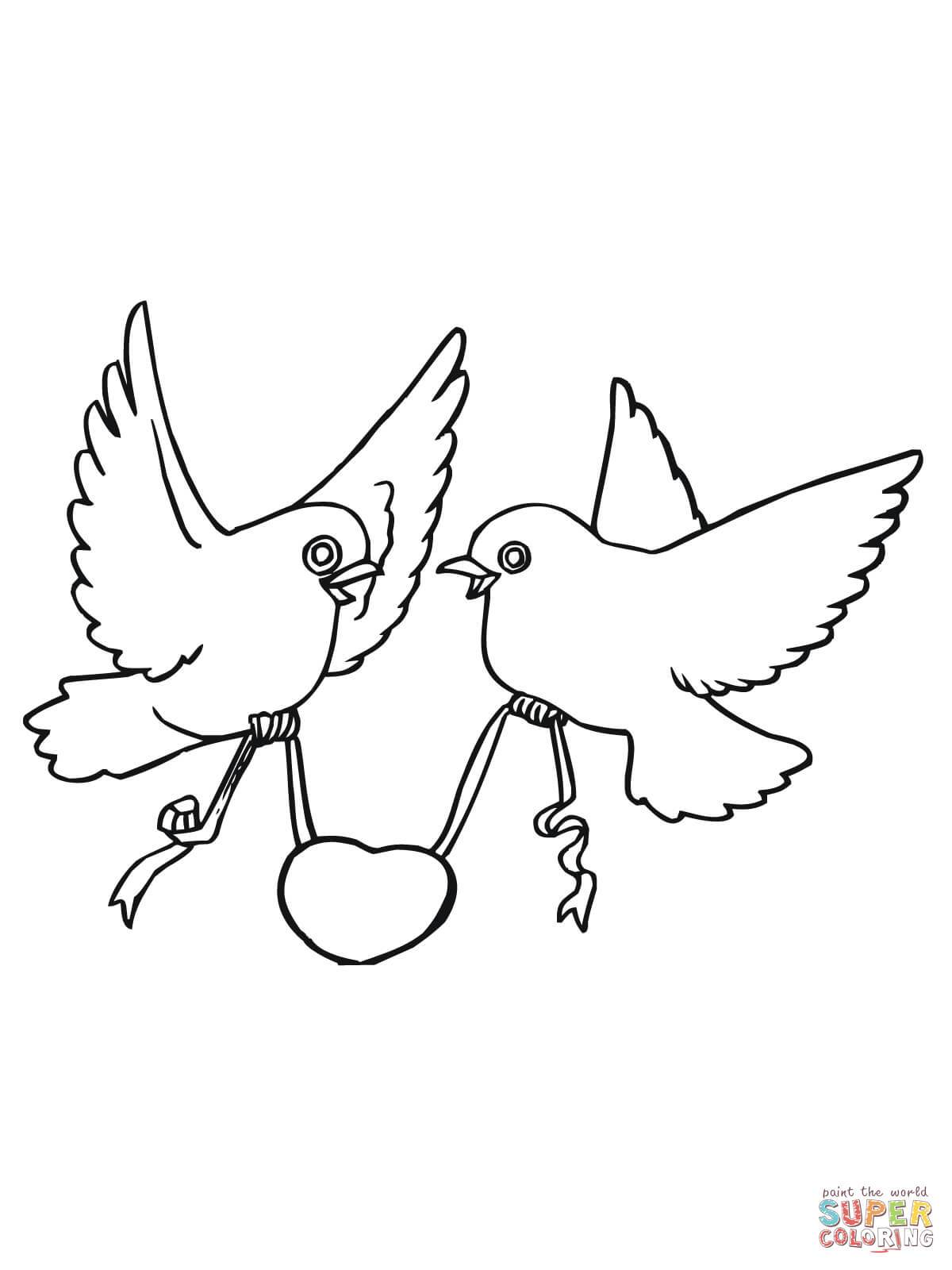 1200x1600 Shocking Love Birds With Hearts Coloring Page Printable Pics