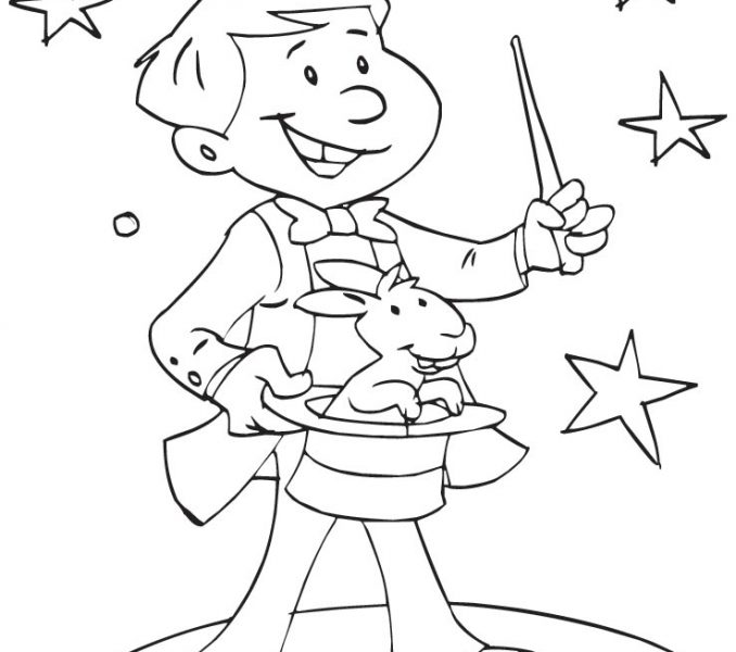 678x600 Magic Coloring Pages A Young Magician Showing Magic Coloring Page