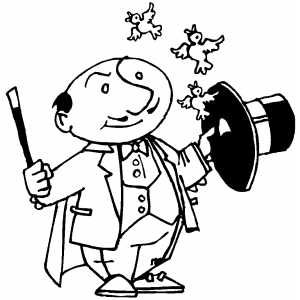 300x300 Magician With Birds In Hat Inkleur Bird And Craft