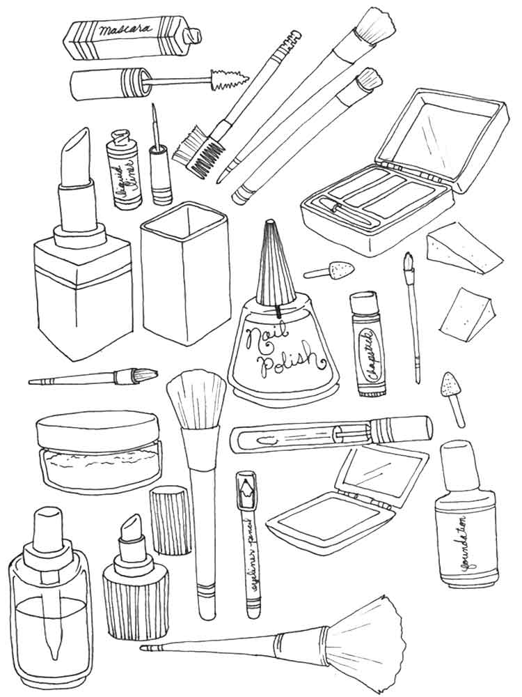 750x1000 Makeup Coloring Pages Free Printable Makeup Coloring Pages