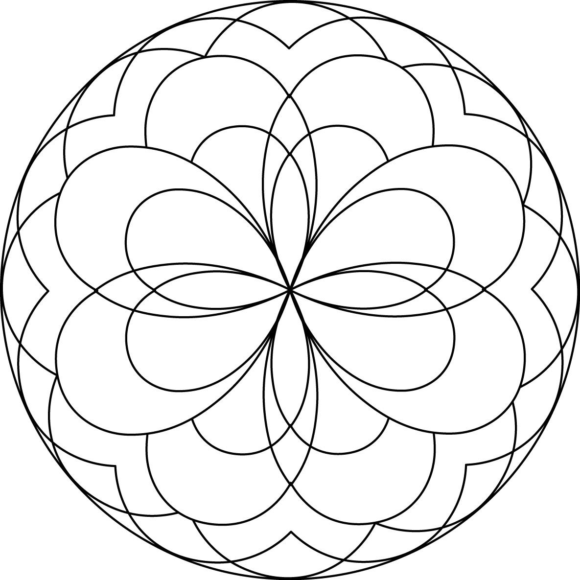 1185x1185 Simple Mandala Coloring Pages