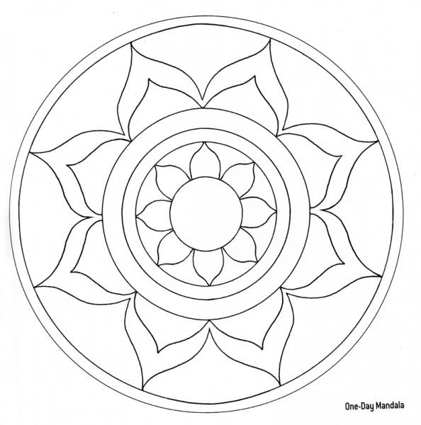 594x600 Easy Mandala Coloring Page