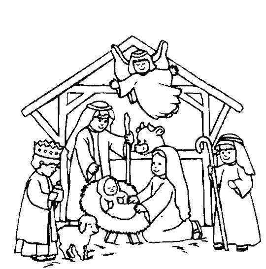 540x546 Nativity Scene Coloring Pages Free Kids Crafts