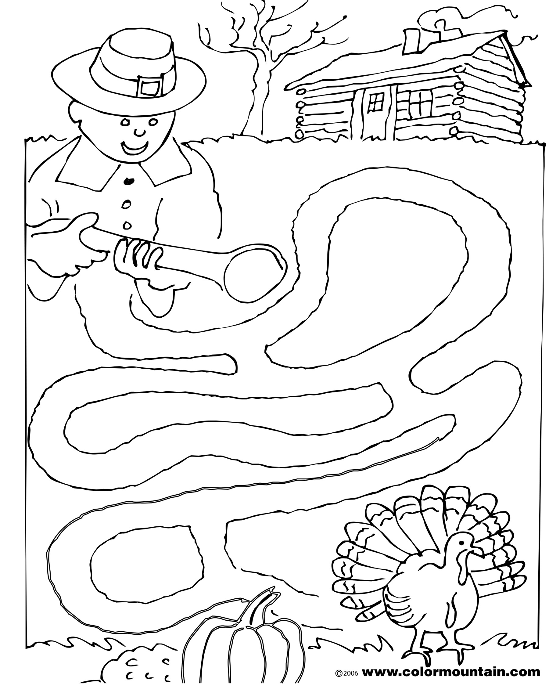 1800x2294 Maze Thanksgiving Coloring Pages