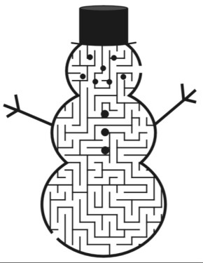 290x375 Snowman Maze Coloring Book