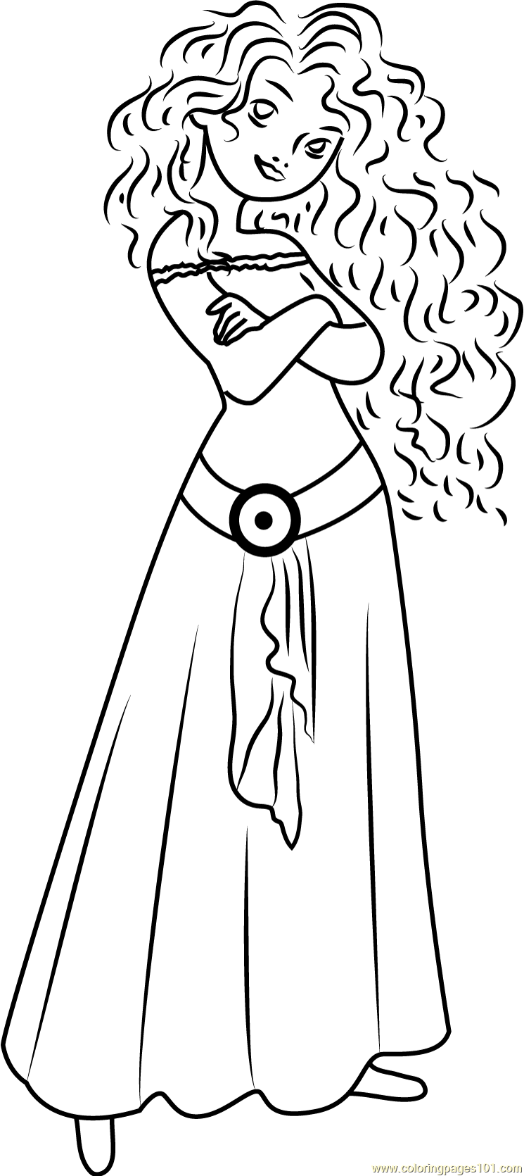 745x1670 Cute Merida Coloring Page