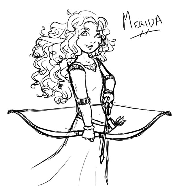 600x682 Disney Princess Merida Coloring Pages Color Luna