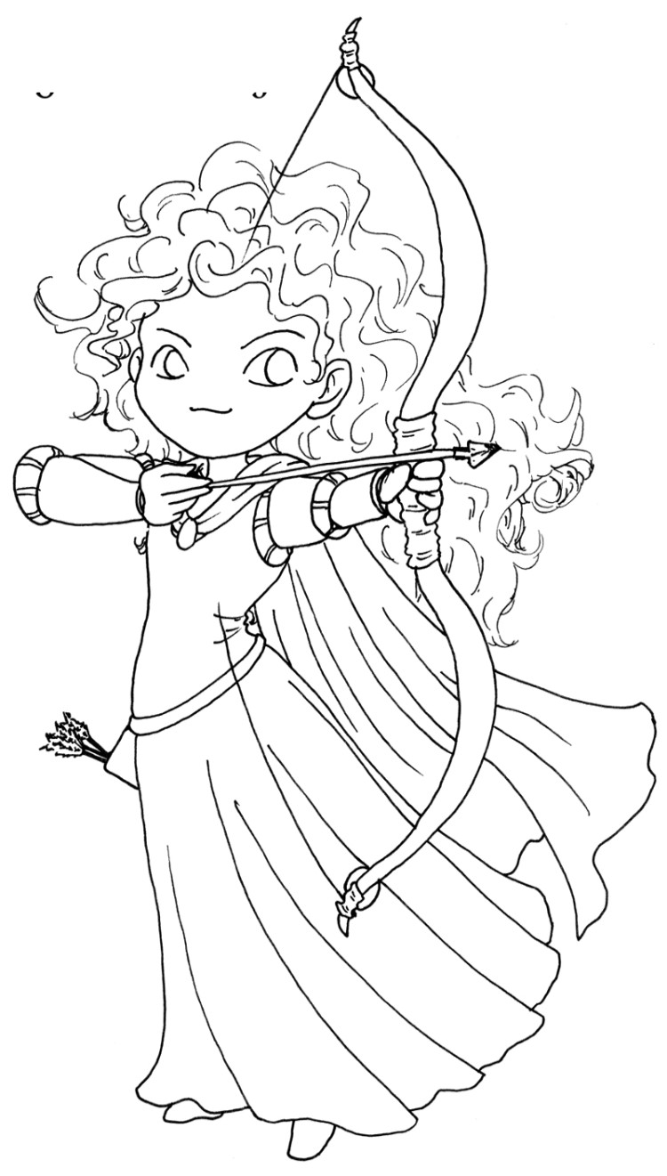 750x1321 Posing Of Princess Merida Brave Coloring Pages Meridadisney