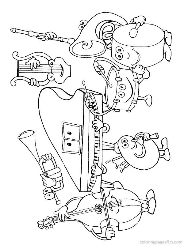 600x800 Musical Instruments Coloring Pages Preschool