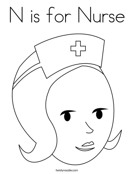 468x605 N Is For Nurse Coloring Page