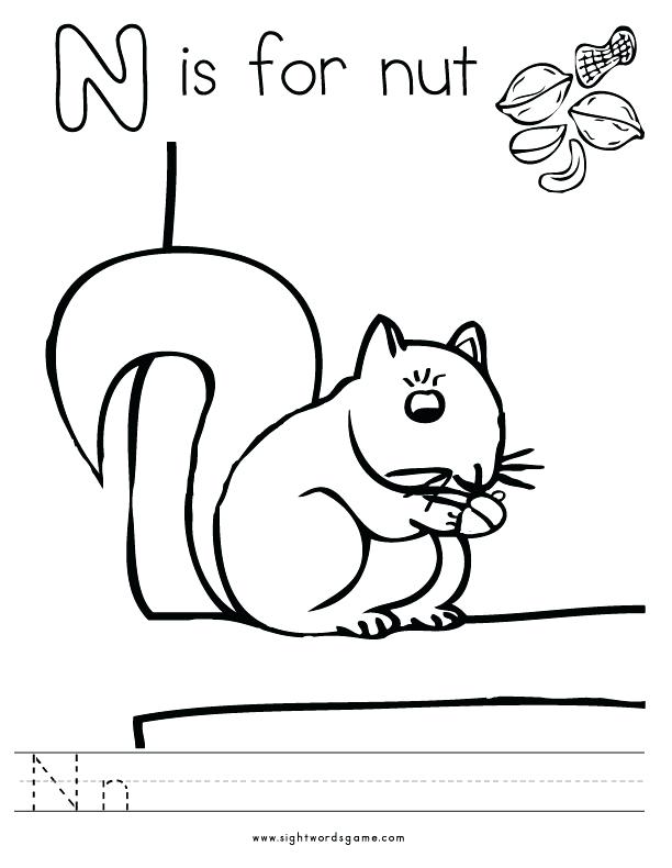 612x790 Alphabet Book Coloring Sheets Letter N Coloring Page Coloring