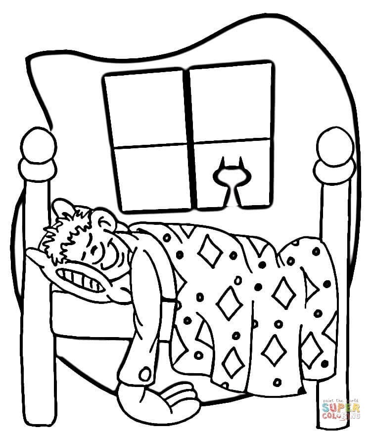 750x872 Night Time Furniture Coloring Page