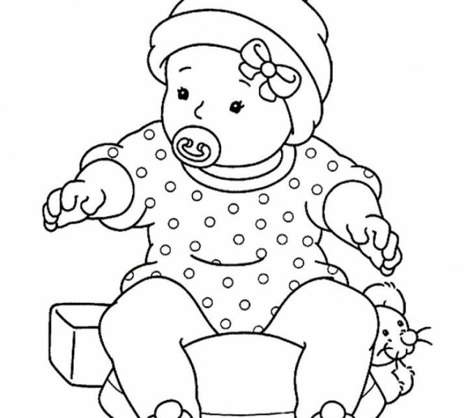 678x600 Baby Girl Colouring Pages Coloring Page