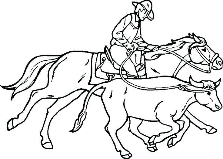 736x524 Cowboys Coloring Pages Cowboy Roping Coloring Page Dallas Cowboy