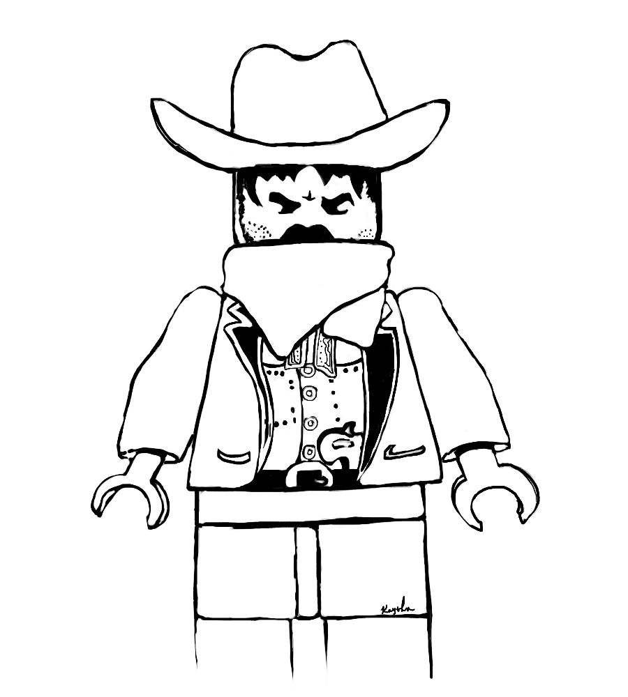 900x1000 Reduced Lego Cowboy Coloring Pages Free With P