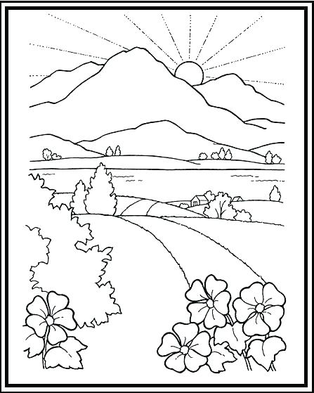 447x559 Coloring Pages Mountains Sunset Coloring Pages Mountains Coloring
