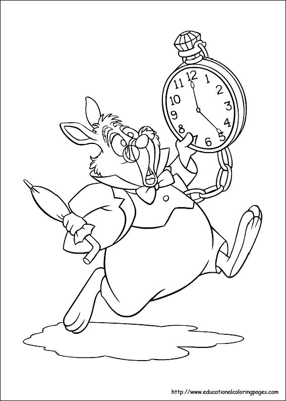 567x794 Alice In Wonderland Coloring Pages Free For Kids
