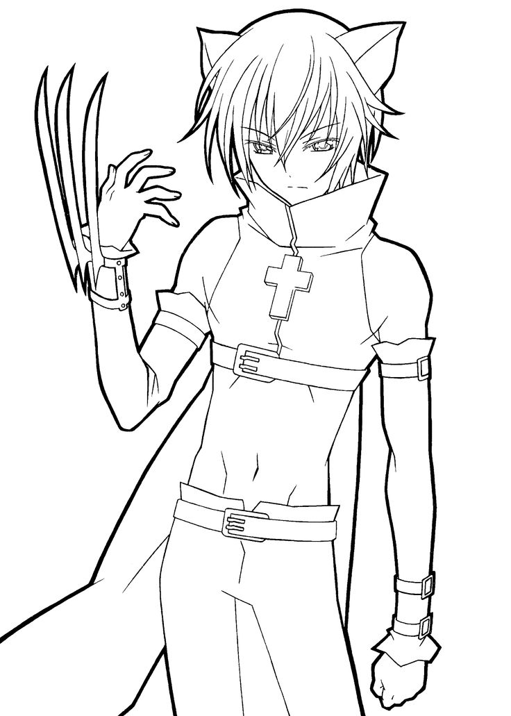 736x1031 Anime Boy Coloring Pages