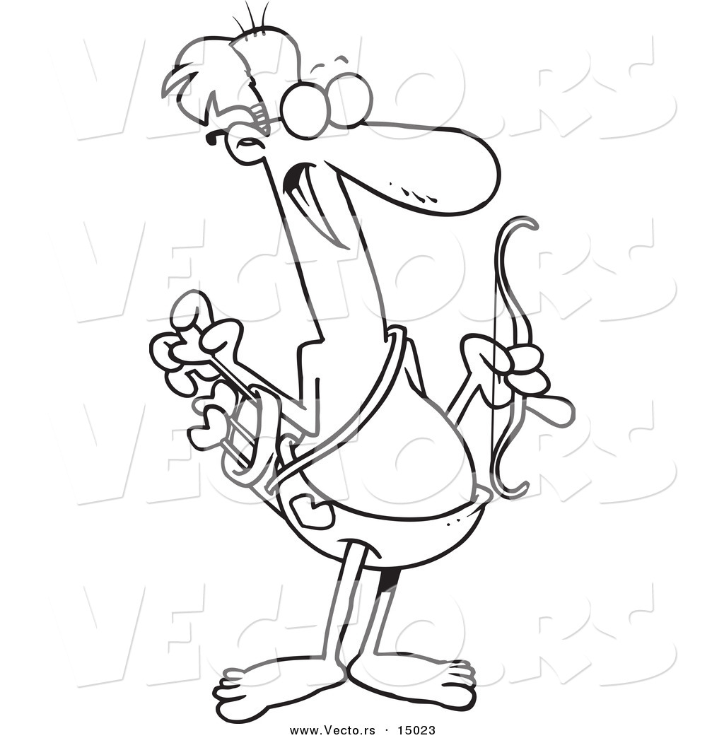 1024x1044 Vector Of A Cartoon Old Cupid Holding A Bow And Arrows