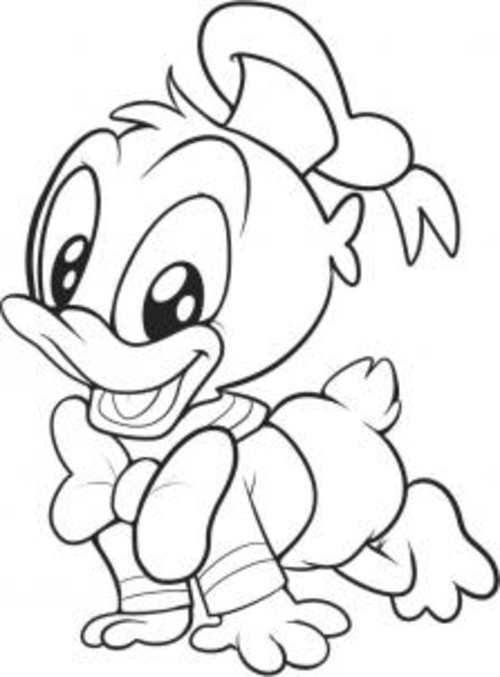 500x677 Disney Baby Donald Duck Coloring Page