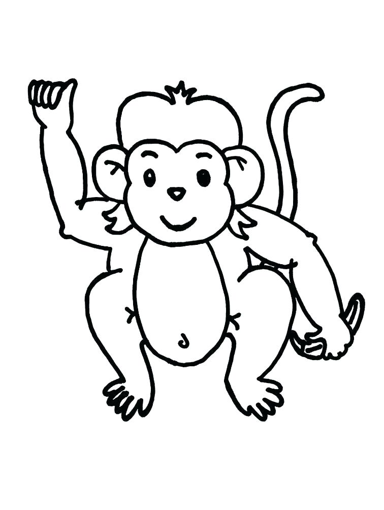 756x1004 Monkey Pictures To Color Also Cartoon Monkey Coloring Pages Cute