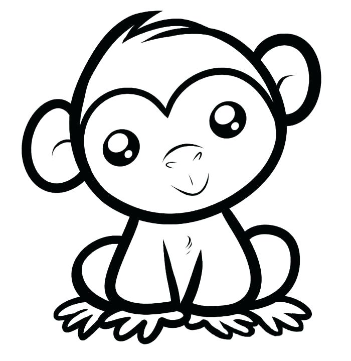 700x719 Simple Coloring Pages Baby Monkey Template Animal Colouring Pages