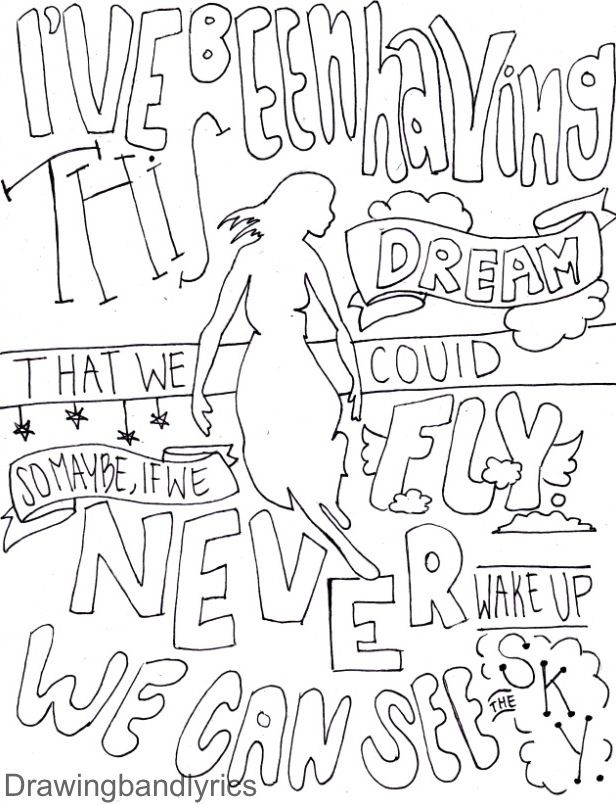616x805 I Draw Band Lyrics Coloring Pages