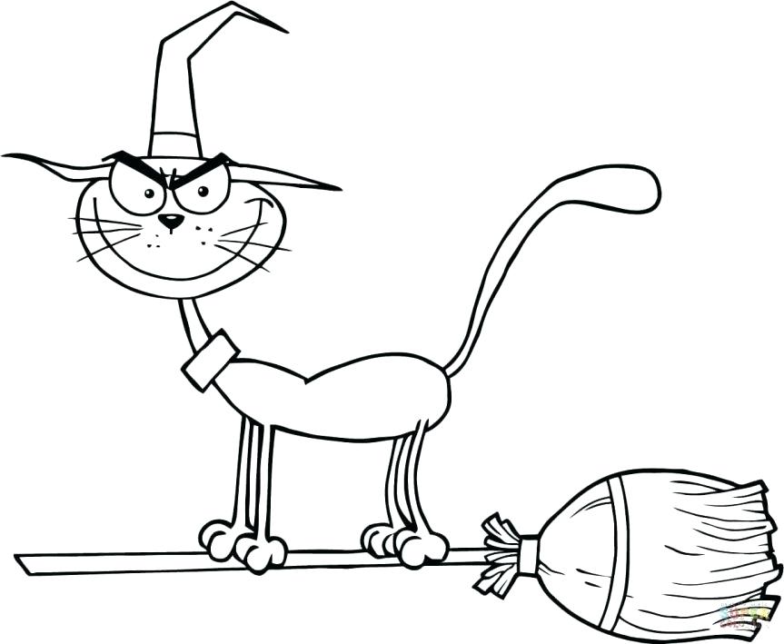 863x709 Printable Halloween Black Cat Coloring Pages Cats Sheets Colori