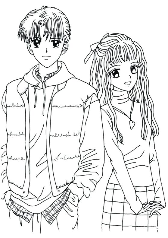 558x789 Boy Coloring Page Pretty Girl And Boy Coloring Pages Anime