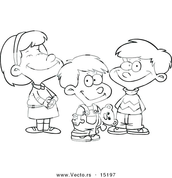 600x620 Boy Girl Coloring Pages Printable And Download Colouring Outline