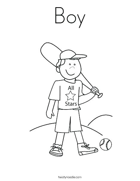 468x605 Coloring Page Of A Boy Coloring Pages For Boy Girl Baseball Player