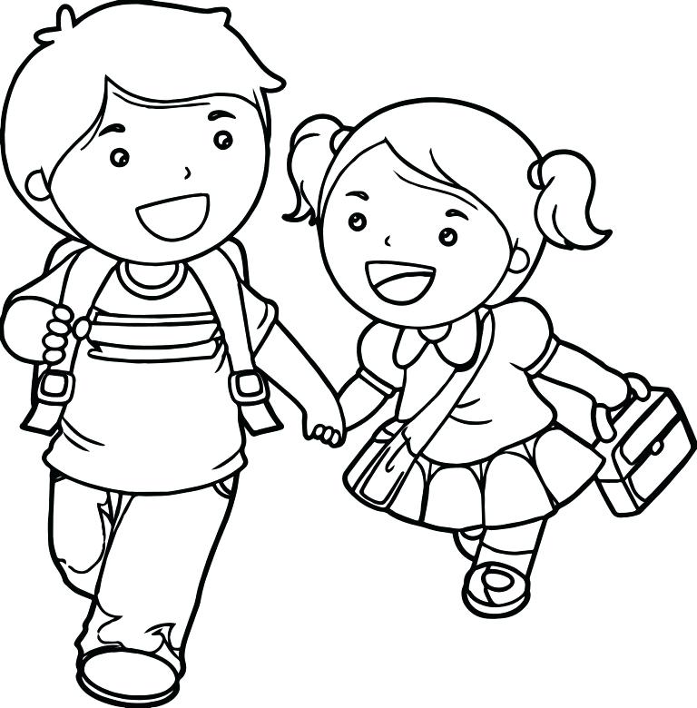 768x780 Coloring Pages Boy And Girl
