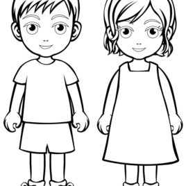 268x268 Boy And Girl Coloring Pages
