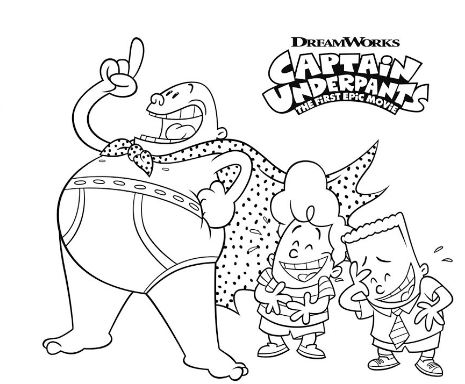 465x384 Captain Underpants Coloring Page Drawing Board Weekly