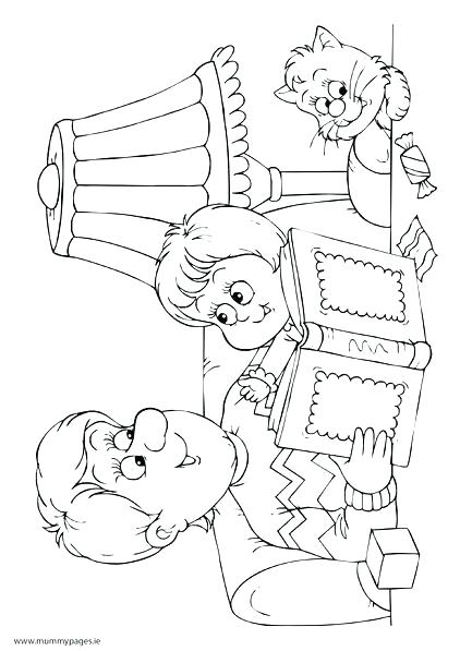422x597 Reading Coloring Page Reading Coloring Pages Daddy And Child