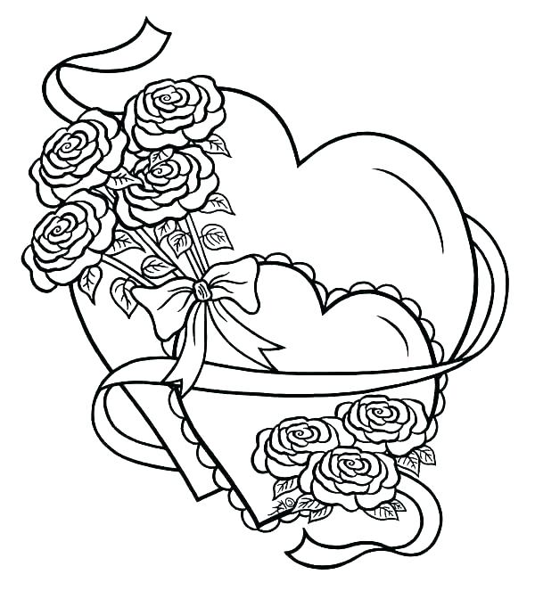 600x663 Crosses With Roses Coloring Pages Roses Coloring Page Epic Heart