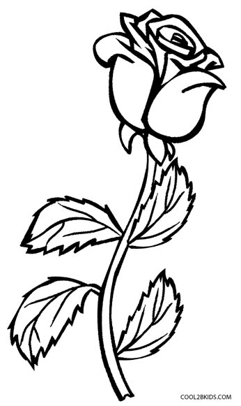 346x581 Printable Rose Coloring Pages For Kids