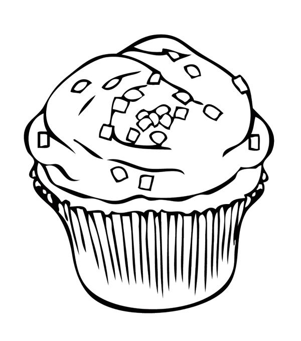 600x680 Cupcake With Square Sprinkles Coloring Page Cookie