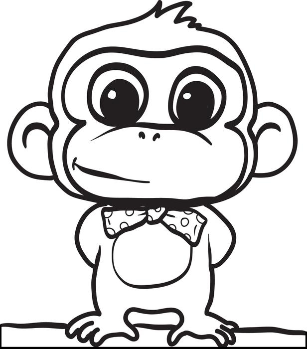 616x700 Coloring Pages Of Cute Baby Monkeys Cute Monkeys Coloring Pages