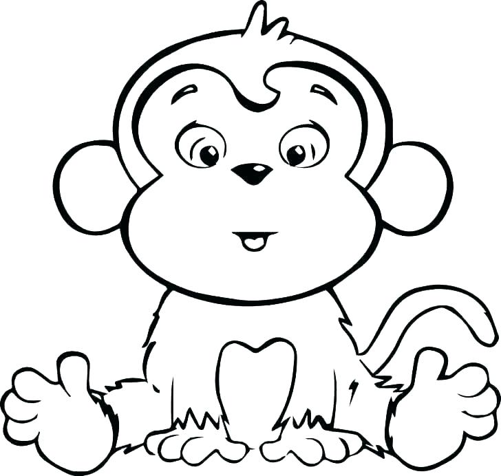 728x692 Monkey Coloring Pages For Preschoolers Monkey Colori Pages Free