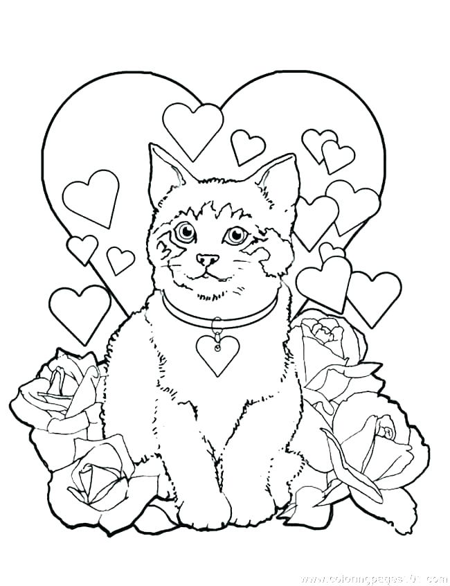 650x846 Cute Kitten Cat Coloring Pages Dog