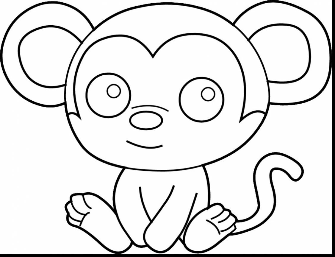 1126x863 Incredible Cute Monkey Coloring Pages With Baby Animal