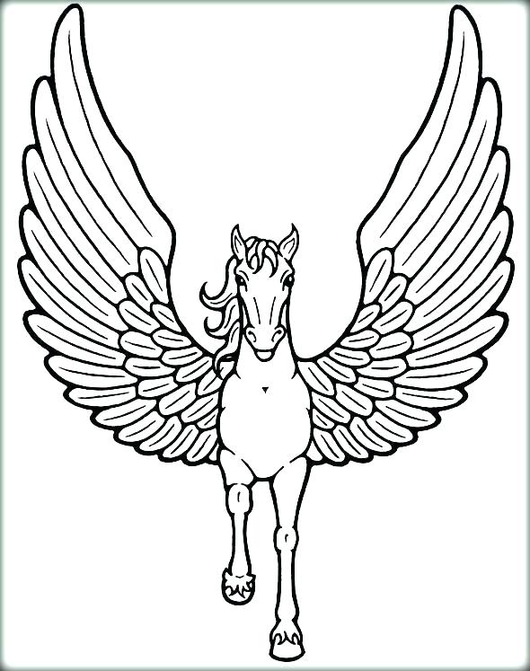 590x747 Cute Unicorn Coloring Pages To Print Flying Unicorn Colouring