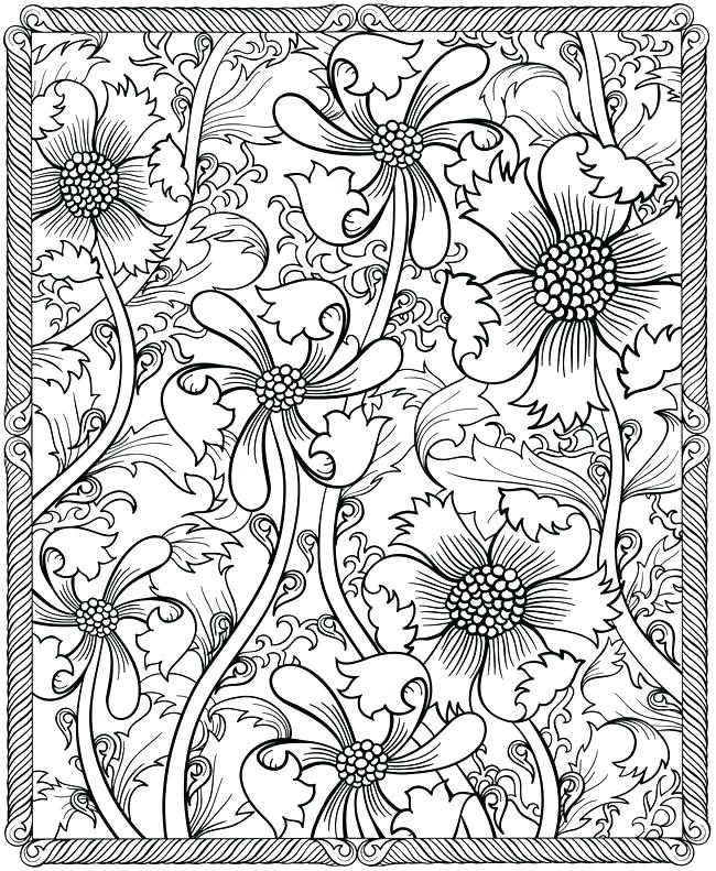 650x791 Flower Design Coloring Pages Flower Pattern Coloring Pages