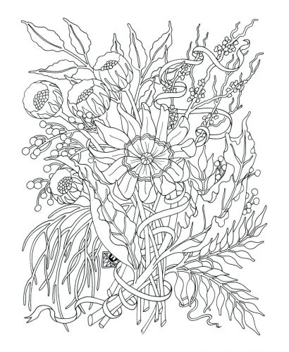 410x500 Coloring Pages Flower Coloring Pages Printable Butterflies