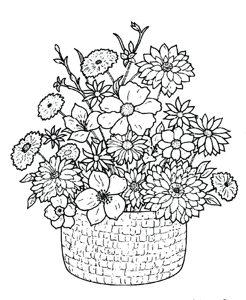 792x967 Flower Coloring Page