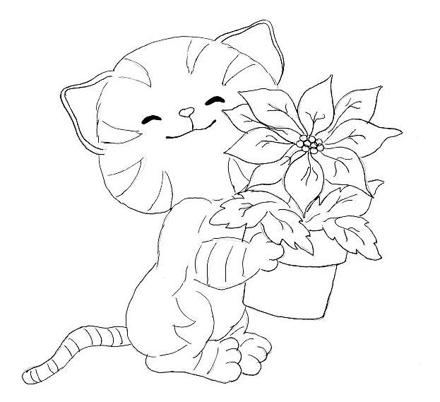 623x569 Cat Color Pages Printable Dog And Cat Coloring Pages Free