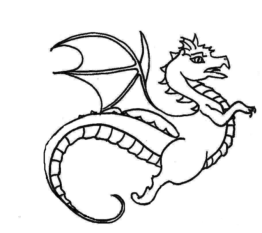 912x812 Dragon Coloring Pages