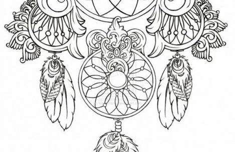 469x304 Dream Catcher Coloring Pages For Adults Just Colorings