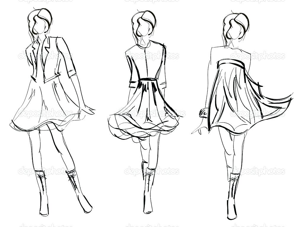 1024x768 Fashion Dress Coloring Pages Collection Dresses For Girls Free